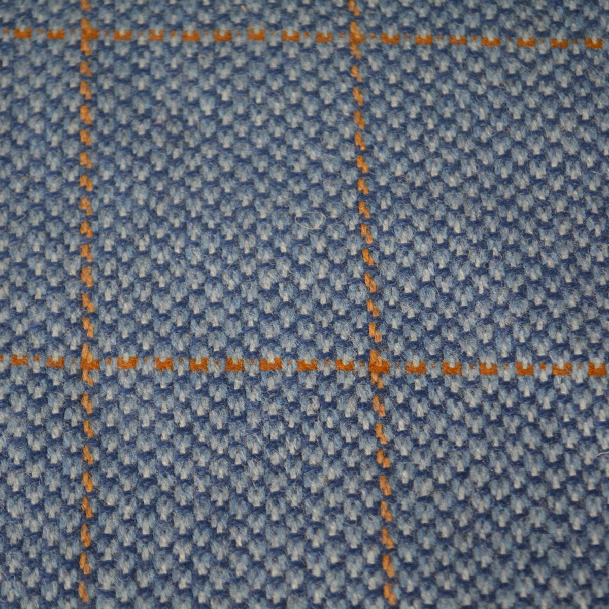 Made in Scotland Wool Tweed | Blue Mink Chinchilla Cashmere Lambswool Windowpane Midweight Designer Fabric 65 Inch Usabl