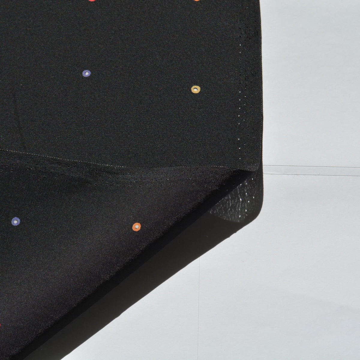 Black dotted Crepe de Chine Fabric | Vintage Deadstock | By the Yard