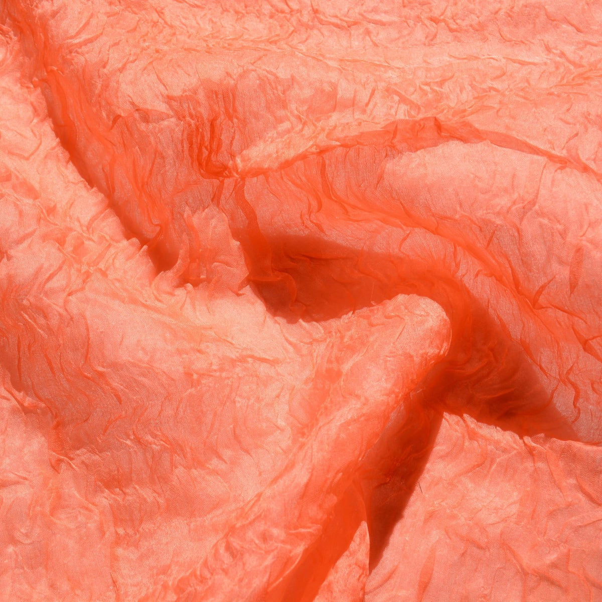 100% Silk Designer Fabric Coral Crinkle silk 48" Wide Luxury Fabric Sewing | By the Yard