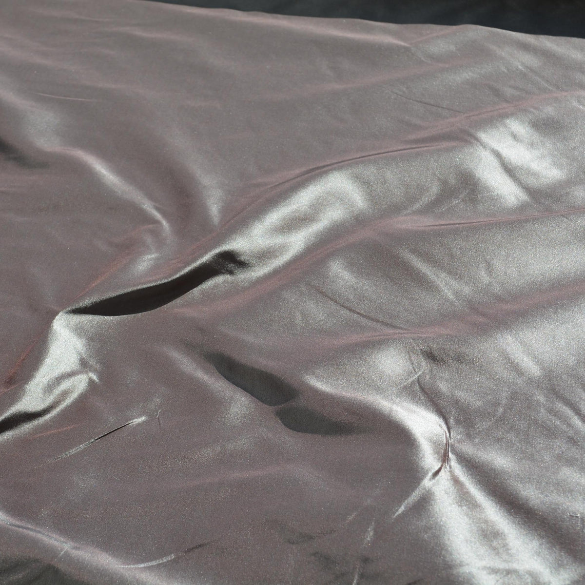 Two-Tone Silk Taffeta Fabric | Light gray and brown | Luxury Designer Textile |By the Yard