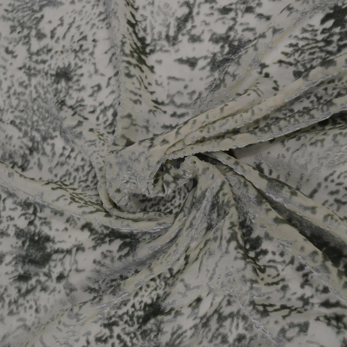 Italian Silk Chiffon Sheer Burnout Velvet | Made in Italy Designer Deadstock Fabric | By the Yard