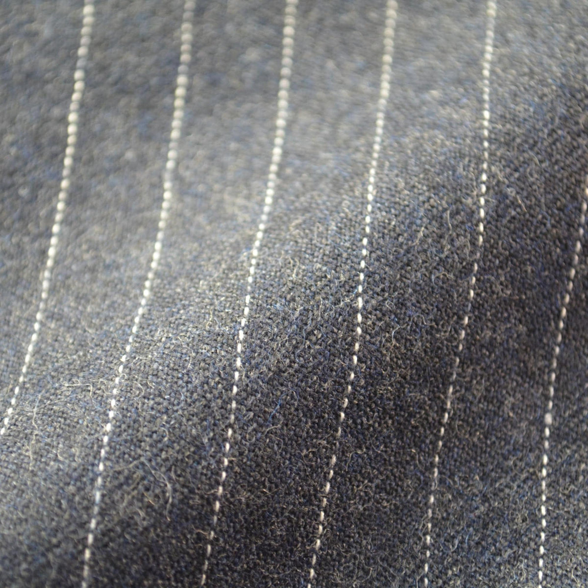 European Pure Wool | Striped Wool Suiting | Navy |By the Yard