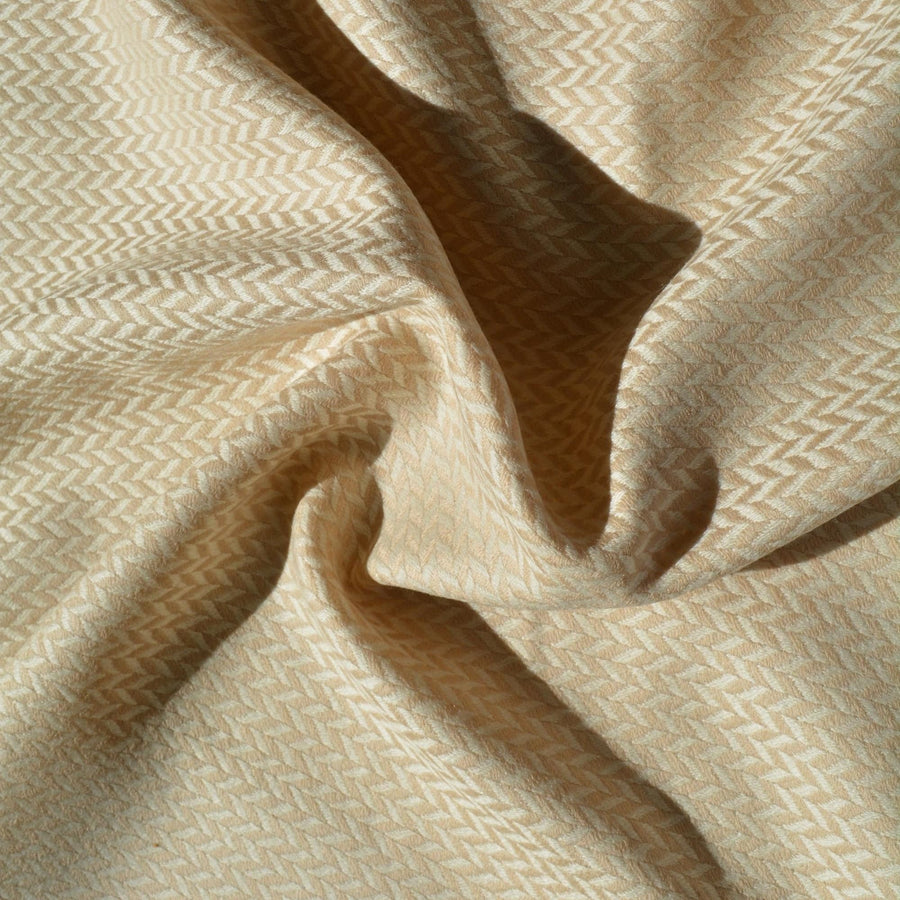 Beige herringbone | 100% wool | Wool Suiting (Herringbone) | Designer Deadstock |By the Yard