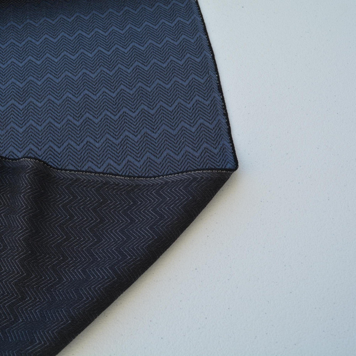 Zigzag Wool Blend Fabric | Dark gray | Luxury Designer Textile |By the Yard