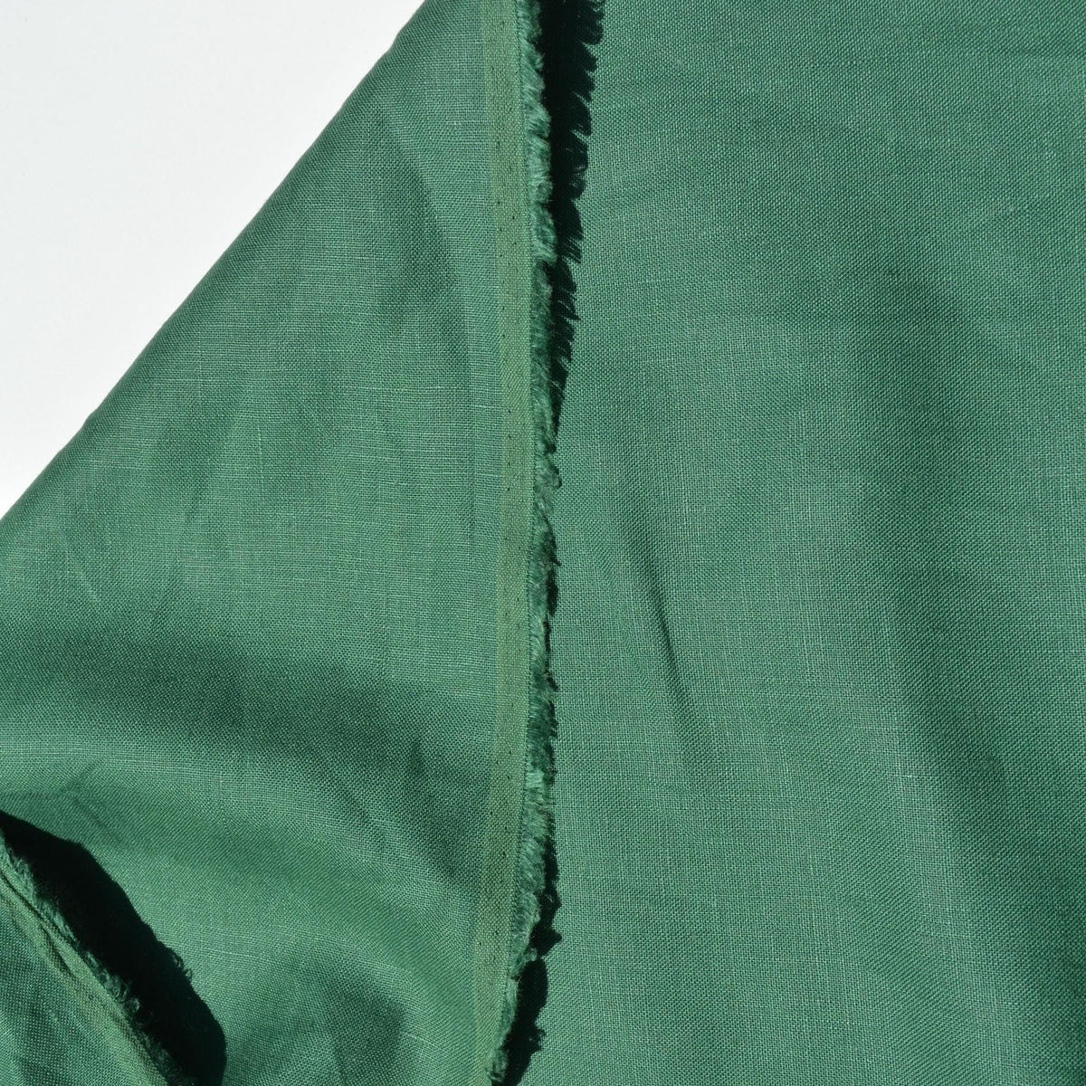 Forest Green Linen Fabric | 100% Midweight Linen Solid Weave 59" Wide | Linen Yardage for Clothing, Summer Dresses, Home
