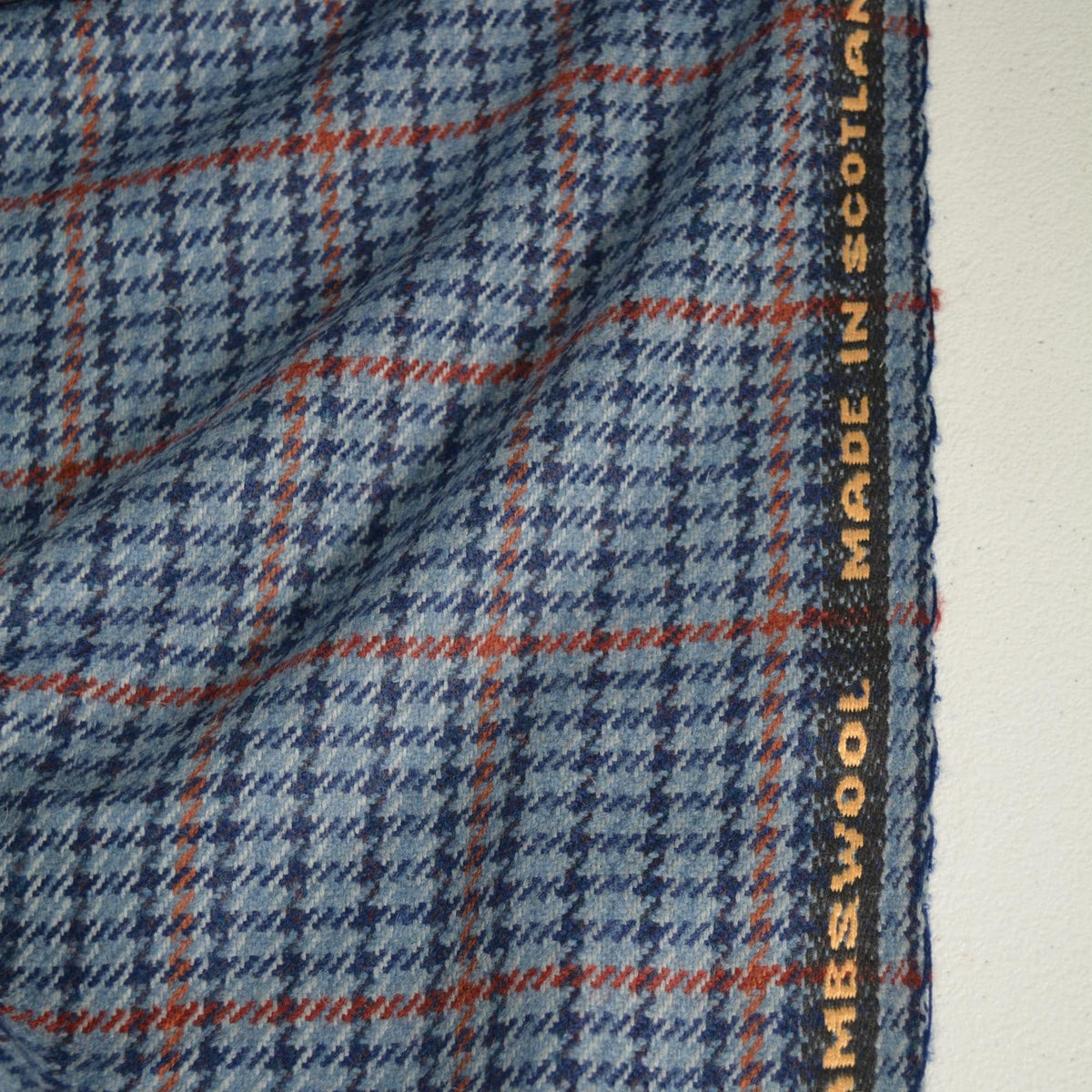 Made in Scotland Pure Wool Tweed | Red Blue Mink Chinchilla Cashmere Lambswool Windowpane Houndstooth 60.5 Inch Usable |