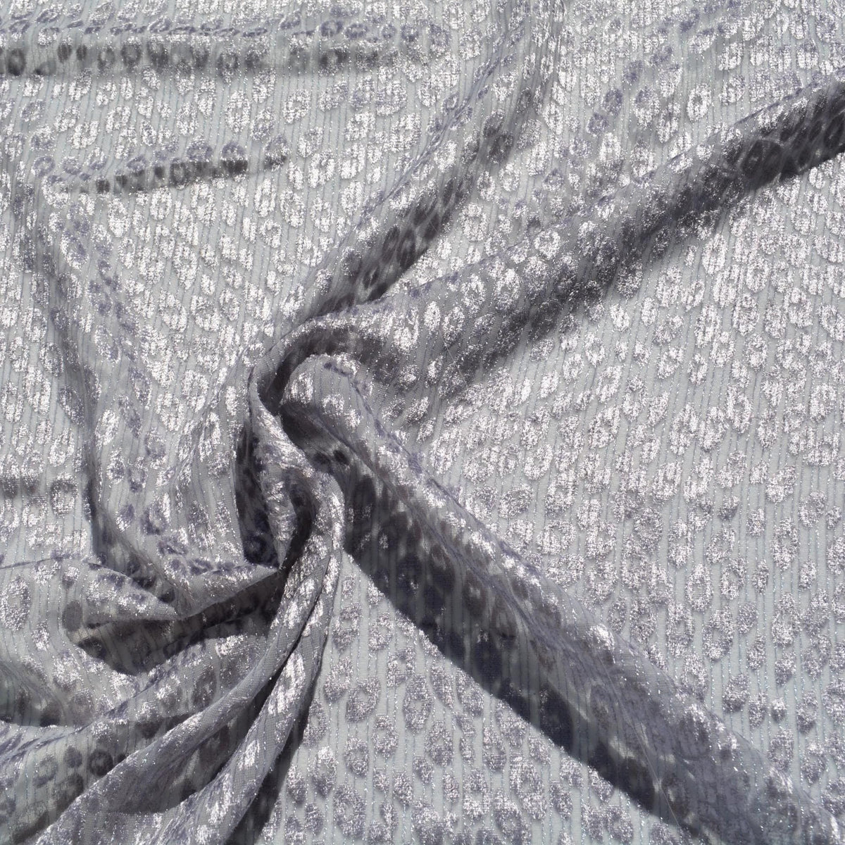 Chiffon Burnout Fabric | Light gray |By the Yard