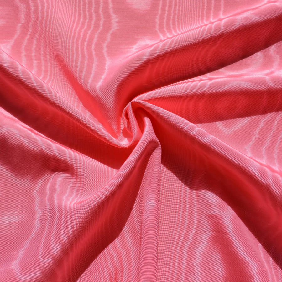 Heavyweight Silk Moiré Taffeta Fabric | Pink Silk Watered Taffeta | By the Yard