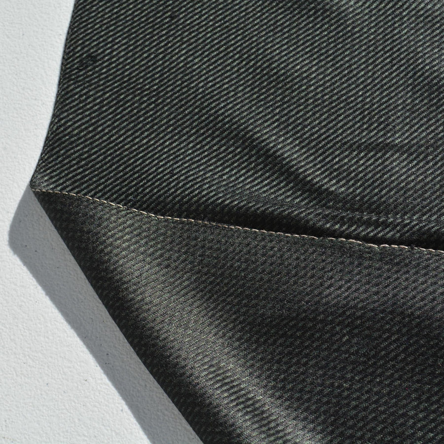 Houndstooth Wool Cashmere Fabric | Black | Luxury Designer Textile |By the Yard