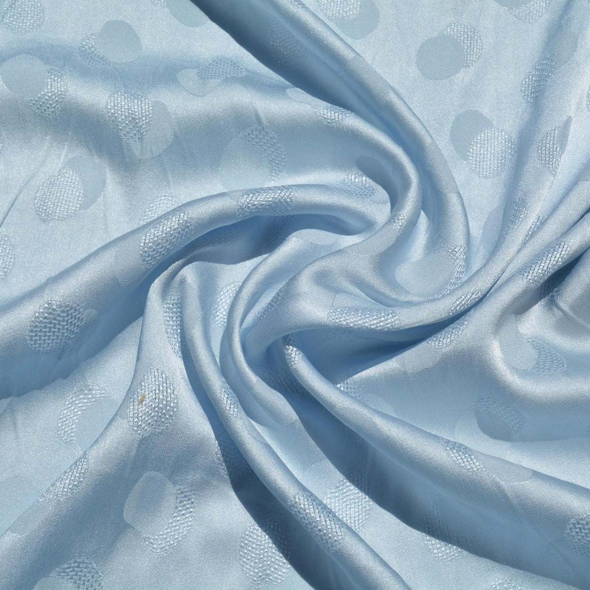 100% Silk Jacquard Fabric | Light Blue Designer Deadstock | Dresses, Skirts, Special Occasion | By the Yard