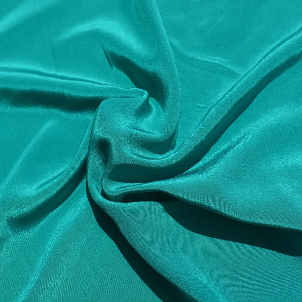 Pure Silk Crepe Fabric | Turquoise Lightweight Designer Deadstock | Dresses, Blouses, Scarves | By the Yard
