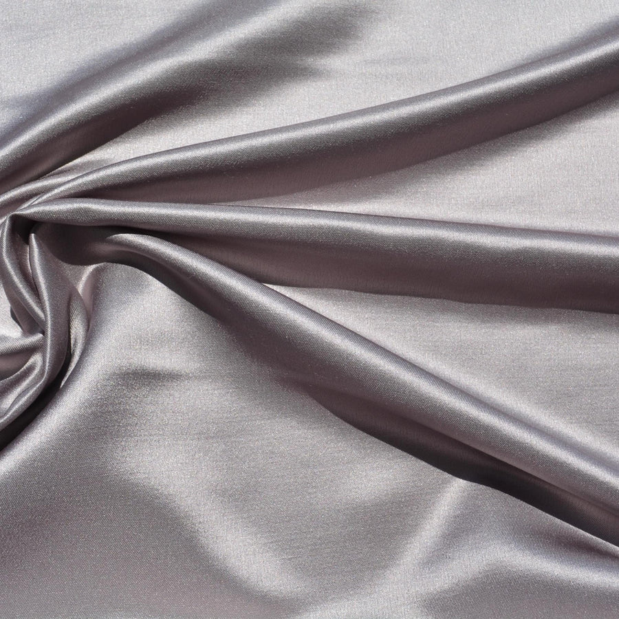 Silk Crepe Back Satin Fabric | Gray Mid-Weight Designer Deadstock | Dresses, Blouses, Special Occasion | By the Yard