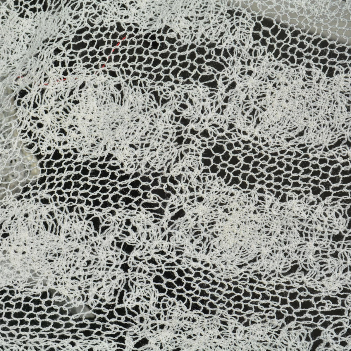 Crochet Lace Knit Fabric | White | Luxury Designer Textile |By the Yard