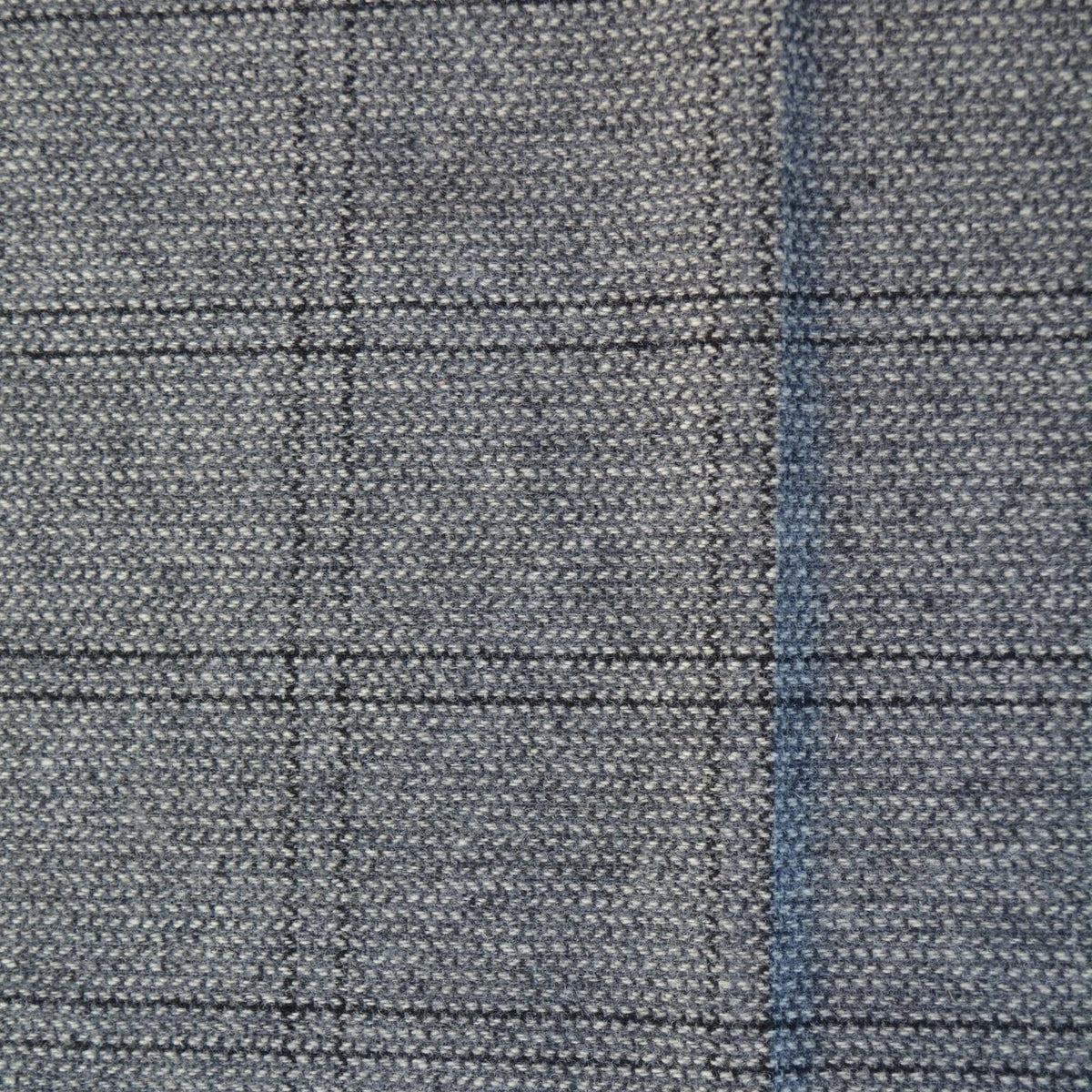 Gray Herringbone Wool Tweed with Black Windowpane 61 Inch Wide | By the Yard