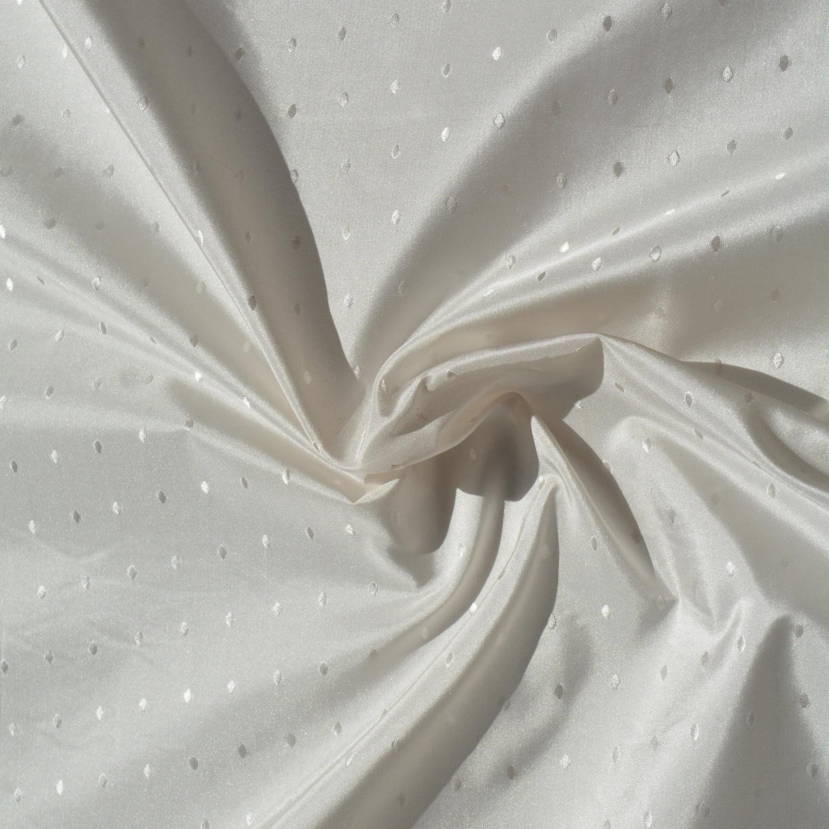 Italian 100 % Silk Jacquard Fabric | Pure Silk Taffeta White | Luxury Bridal & Dressmaking Designer Fabric |By the Yard