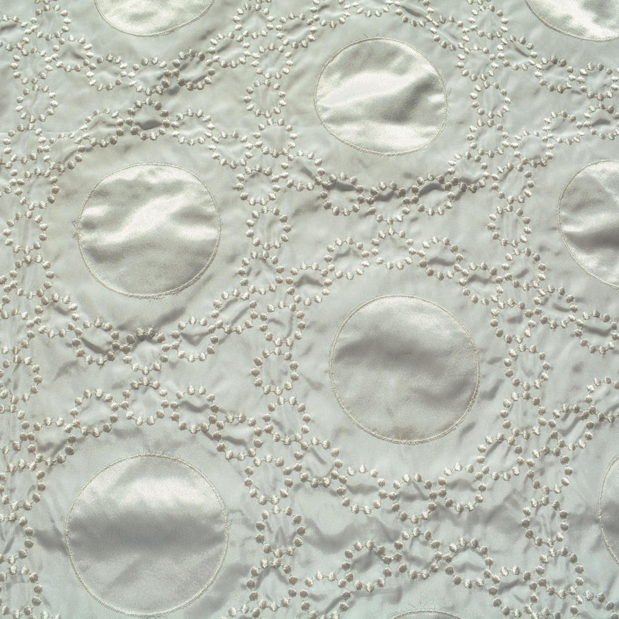European Designer Embroidered Silk Taffeta Luxury Fabric | By the Yard