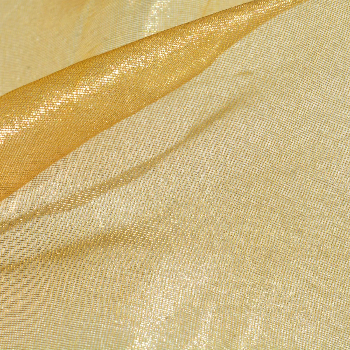 Silk Blend Organza Fabric | Yellow Gold Sheer Designer Deadstock | Dresses, Bridal, Special Occasion | By the Yard