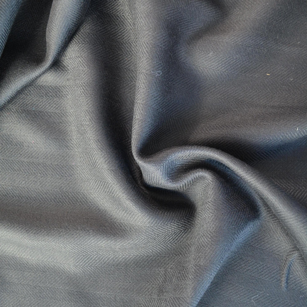 Black Wool Cashmere Herringbone Tweed Luxury Blend 57 Inch Wide | By the Yard