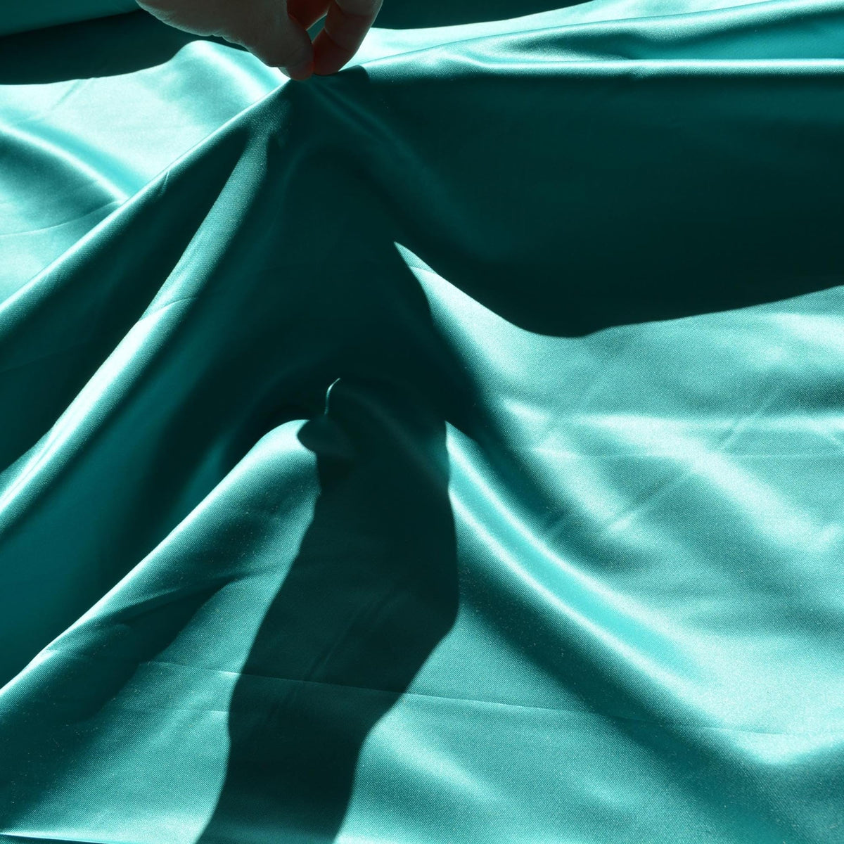 100% Silk Duchess Satin | Blue 49" Wide Designer Deadstock Fabric | By the Yard