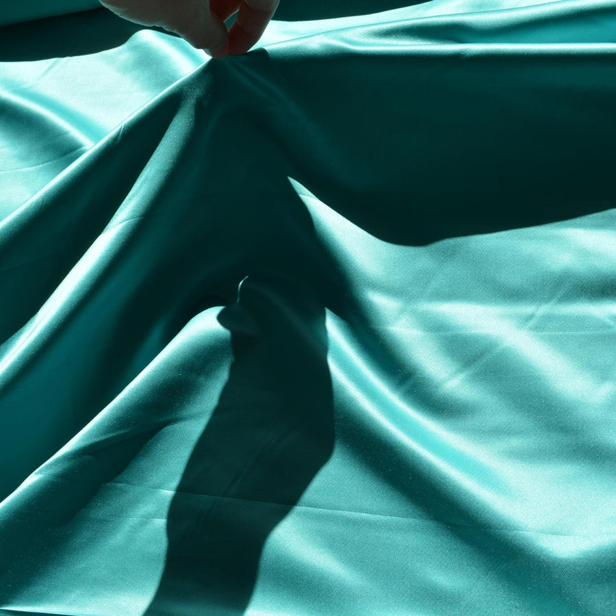 100% Silk Duchess Satin | Blue 49" Wide Designer Deadstock Fabric | By the Yard