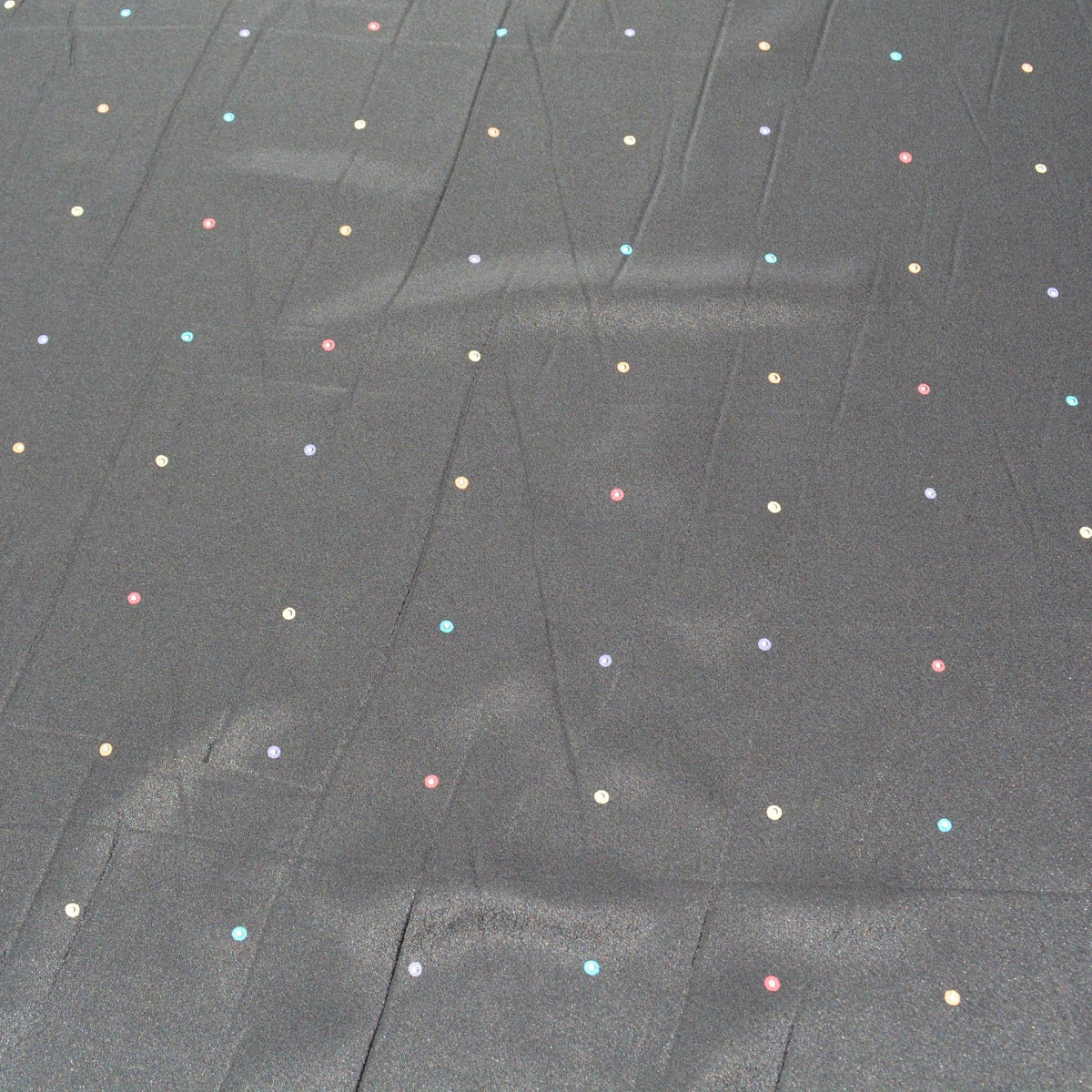 Black dotted Crepe de Chine Fabric | Vintage Deadstock | By the Yard