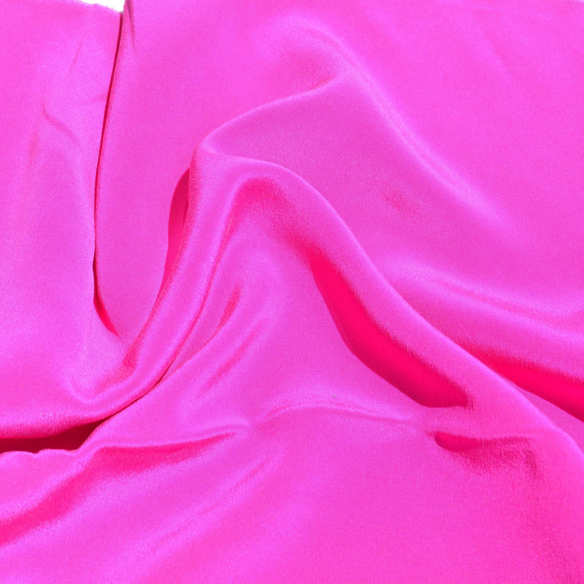 Pure Silk Crepe Fabric | Magenta Heavyweight Designer Deadstock | Dresses, Skirts, Trousers | By the Yard