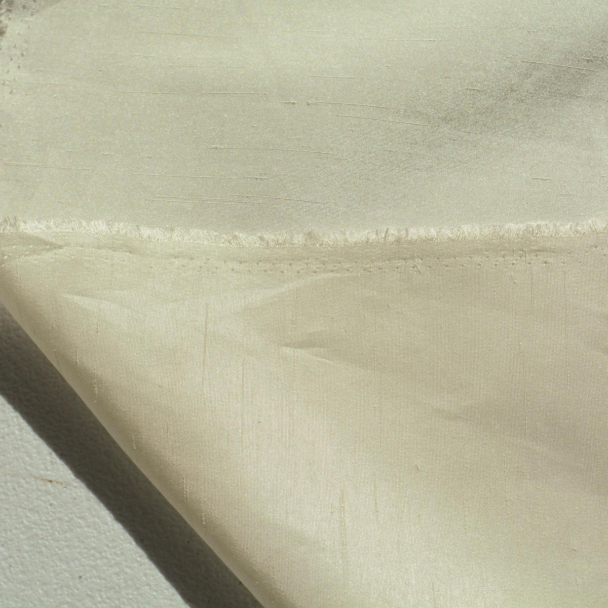 Silk Dupioni Fabric White Midweight Slub Texture 44.5 Inch Usable | By the Yard
