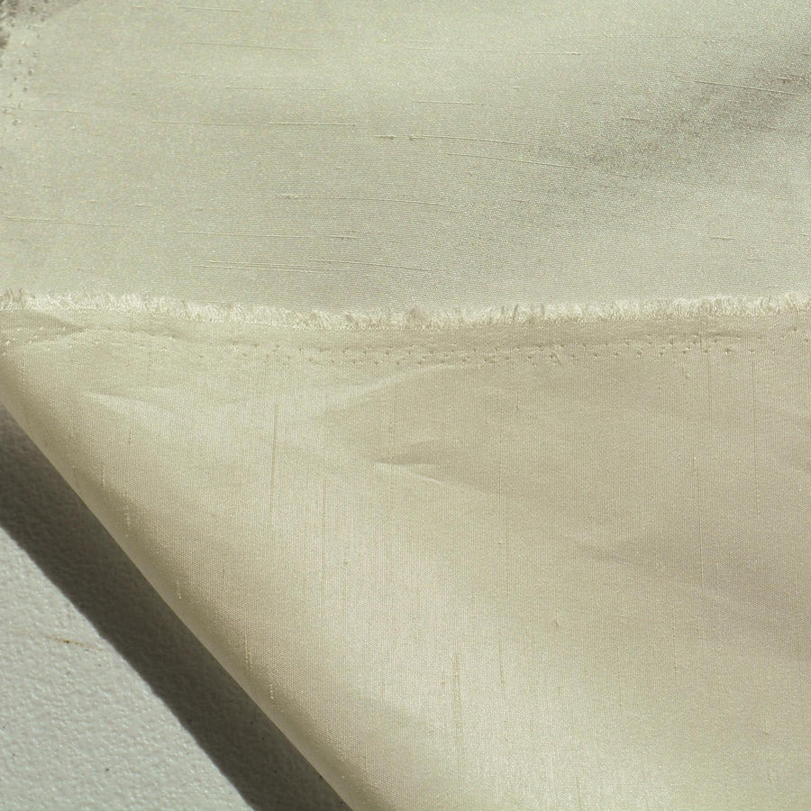 Silk Dupioni Fabric White Midweight Slub Texture 44.5 Inch Usable | By the Yard