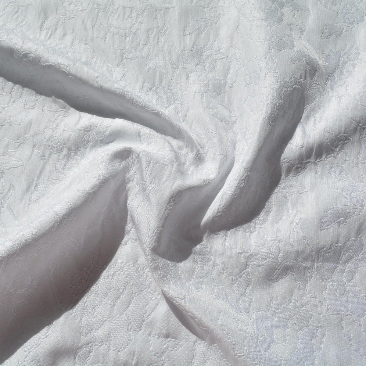 Cotton Brocade Fabric | White | Upholstery Fabric & Home Decor Textile | Curtain, Drapery, Pillow | By the Yard