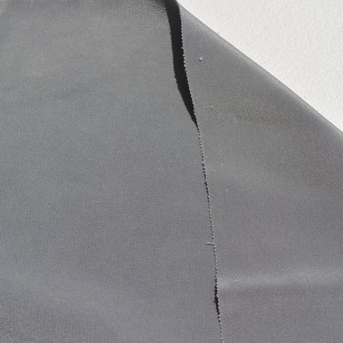Pure Silk Crepe Fabric | Gray Heavyweight Designer Deadstock | Dresses, Skirts, Trousers | By the Yard