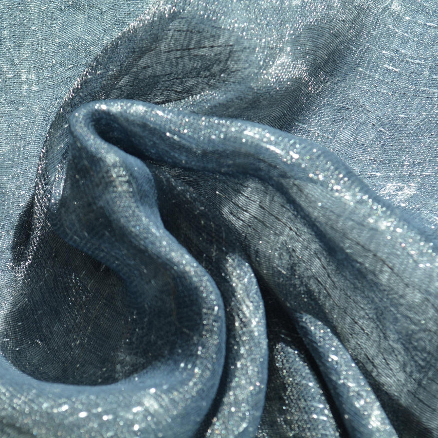 Sheer Metallic Polyester Fabric Gray Blue Shimmer | By the Yard