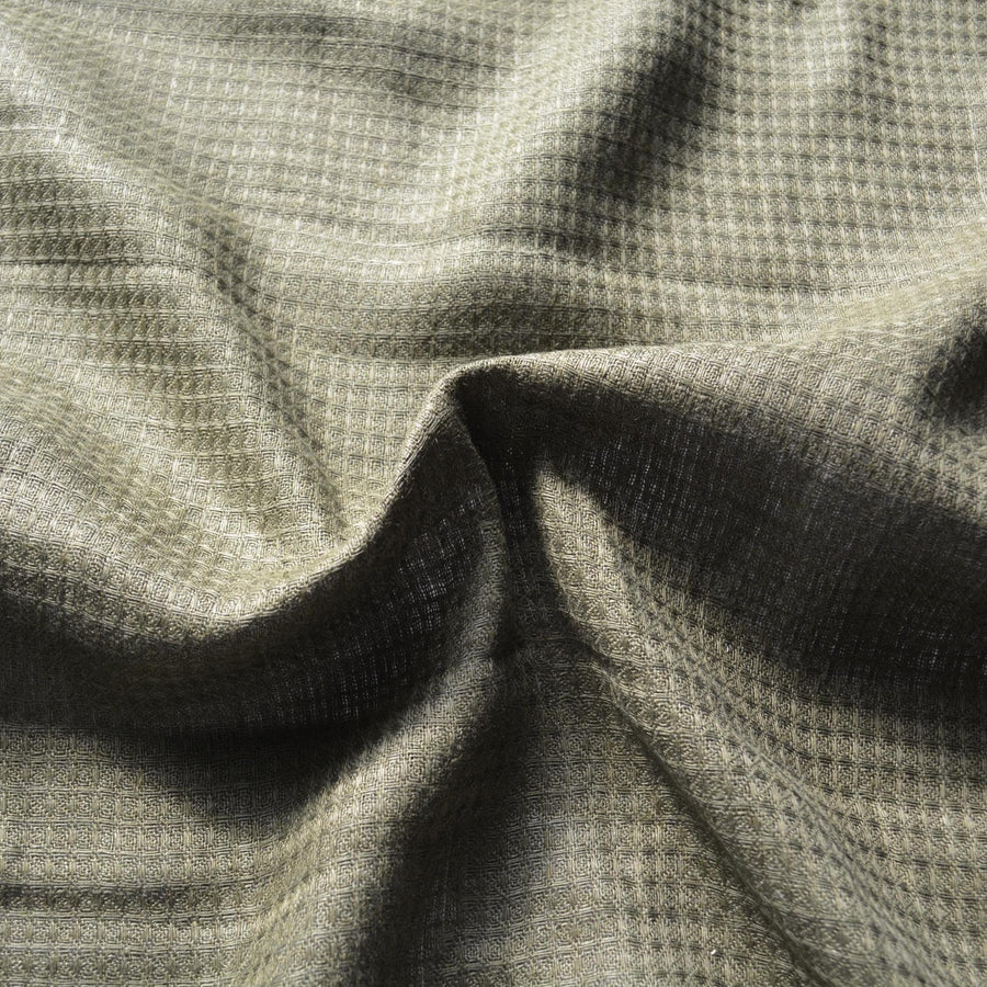 100% Linen Fabric Checkered Forest green checkered 60" Wide Dressmaking Tailoring | By the Yard