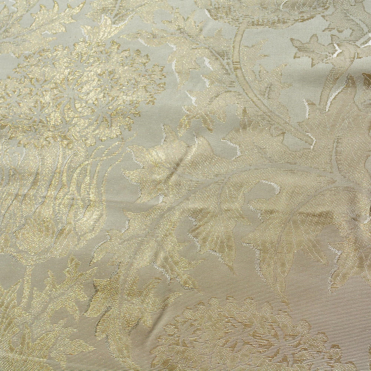 Brocade Fabric | Ivory and gold| Upholstery Fabric & Home Decor Textile | Curtain, Drapery, Pillow | By the Yard