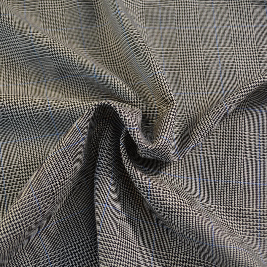 British Cashmere Super 120s Wool Houndstooth Fabric | Made in England | Designer Fabric Yardage |By the Yard