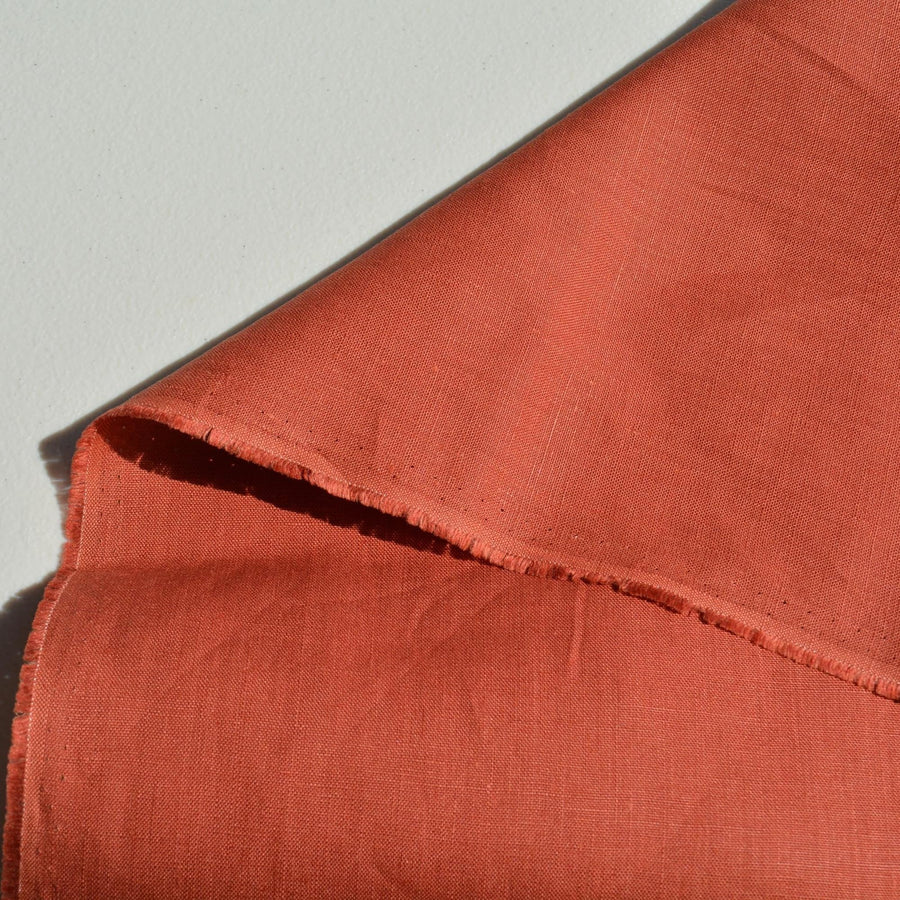 Red clay | 100% linen | Linen | Designer Deadstock | By the Yard