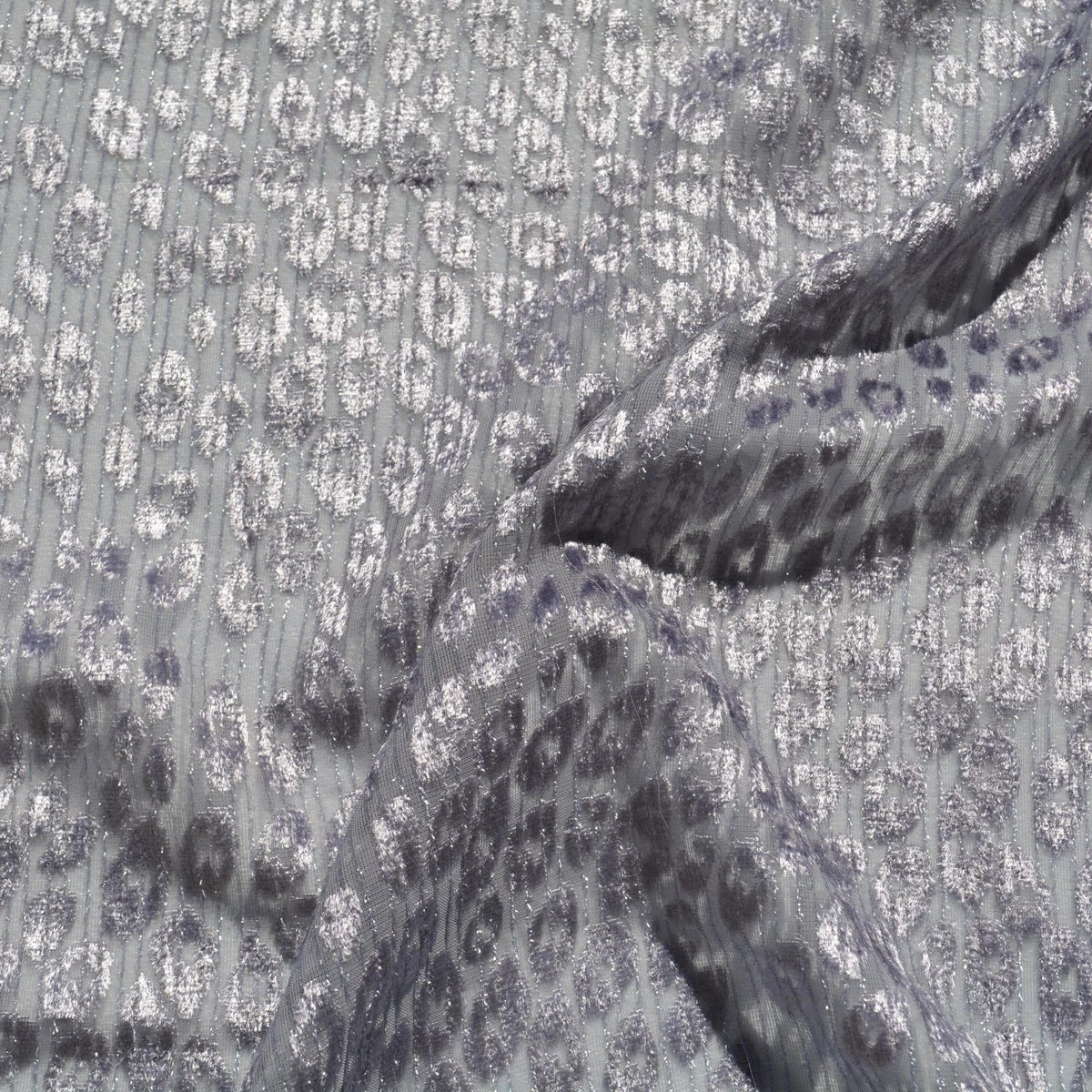 Chiffon Burnout Fabric | Light gray |By the Yard