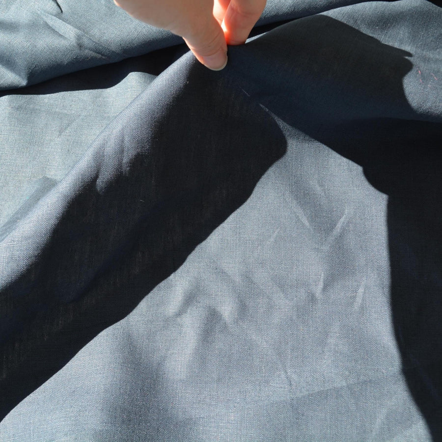 Navy | 100% linen | Linen | Designer Deadstock | By the Yard