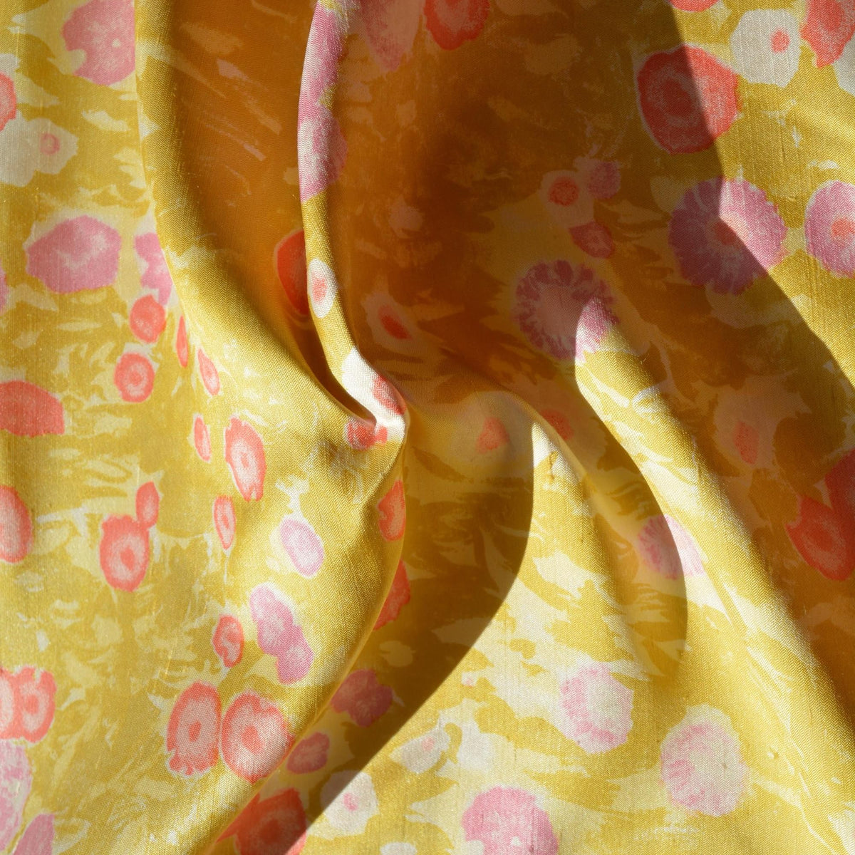 Italian Silk Dupioni Fabric Floral print 59.5" Wide Luxury Fabric | By the Yard