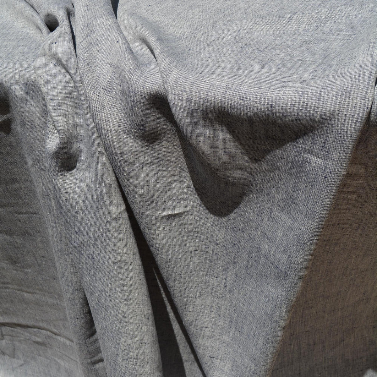 Navy & White Linen Fabric | 100% Midweight Linen Solid Weave 60" Wide | Linen Yardage for Clothing, Summer Dresses, Home