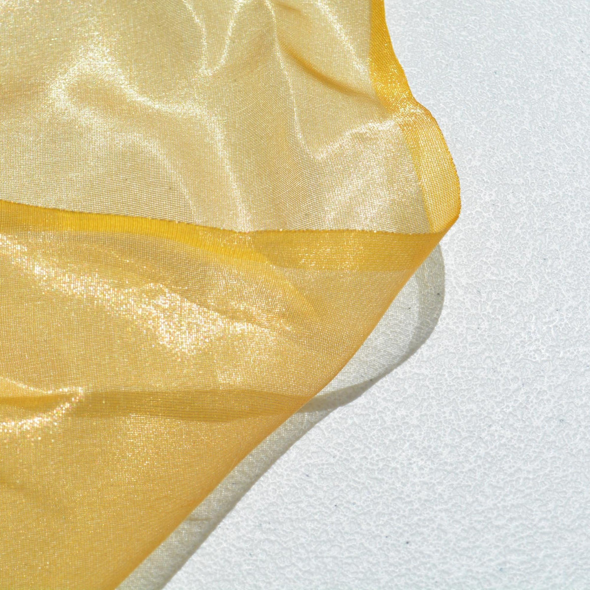 Silk Blend Organza Fabric | Yellow Gold Sheer Designer Deadstock | Dresses, Bridal, Special Occasion | By the Yard