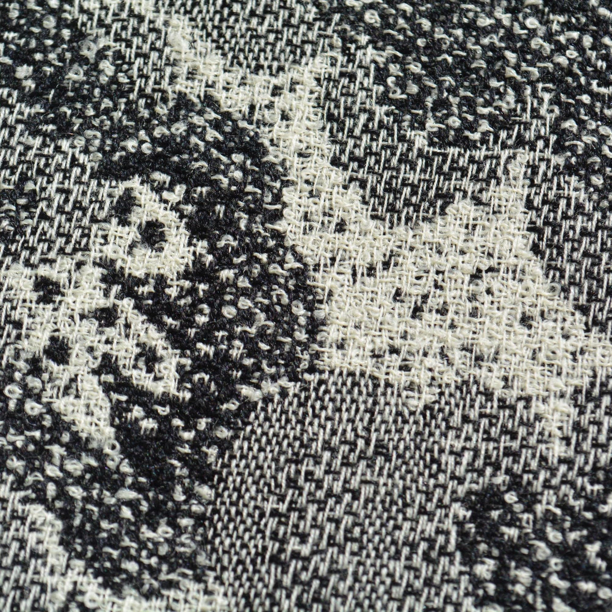 Floral Wool Fabric | Black and white | Luxury Designer Textile |By the Yard