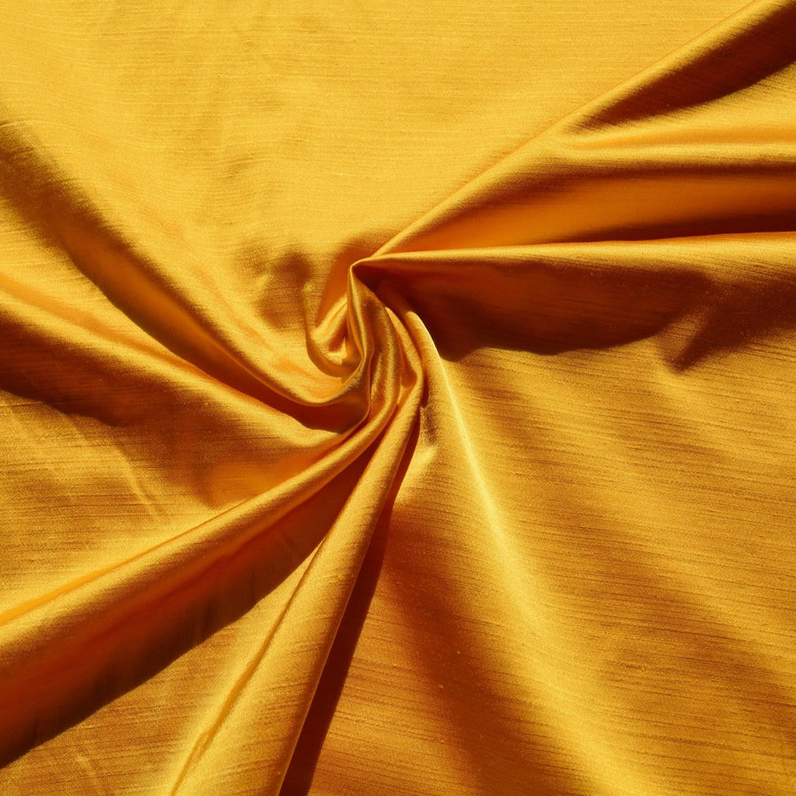 Silk Dupioni Fabric Yellow 56" Wide Luxury Fabric | By the Yard