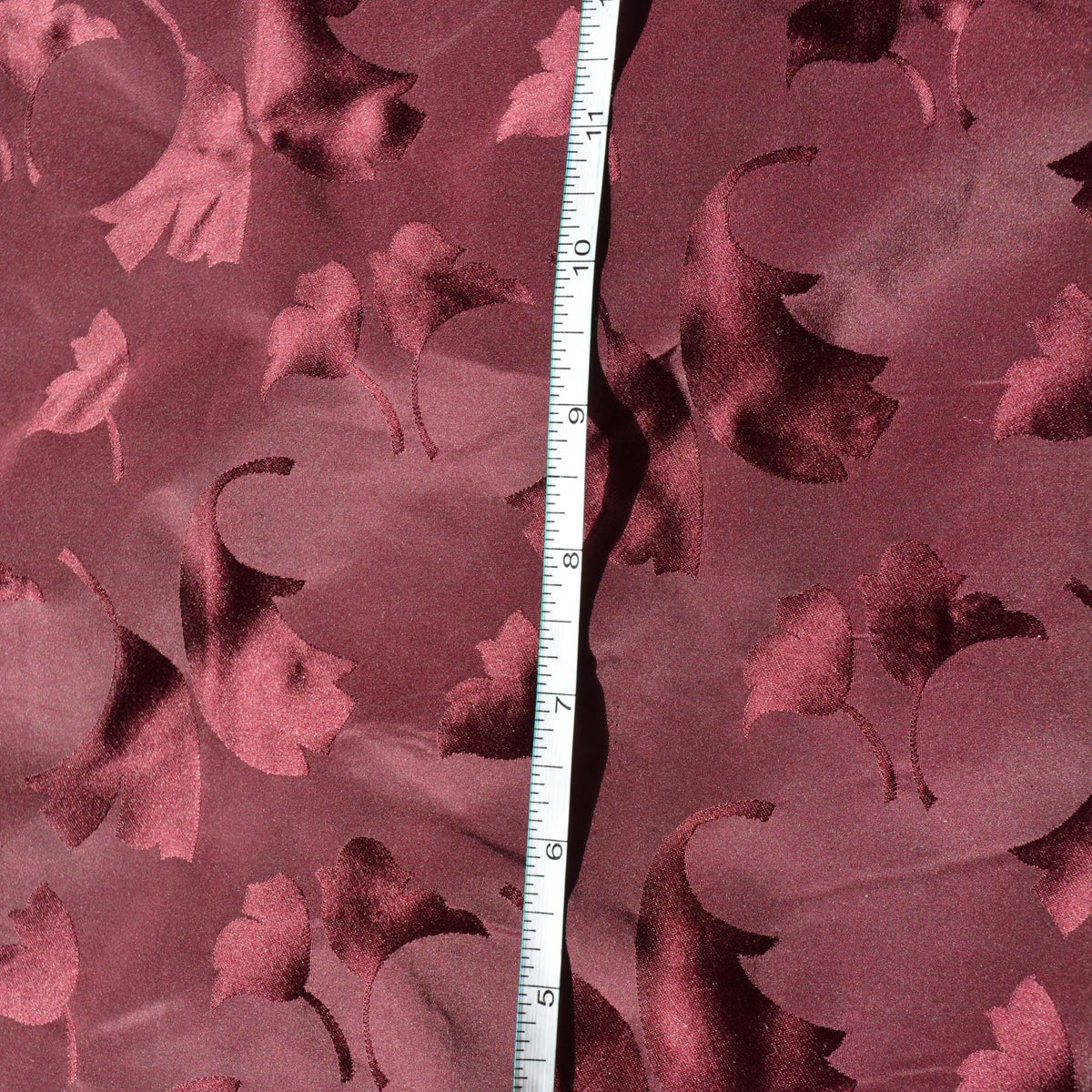 100% Silk Jacquard Fabric | Silk Floral Dark purple 36" Wide Luxury Taffeta Fabric | By the Yard