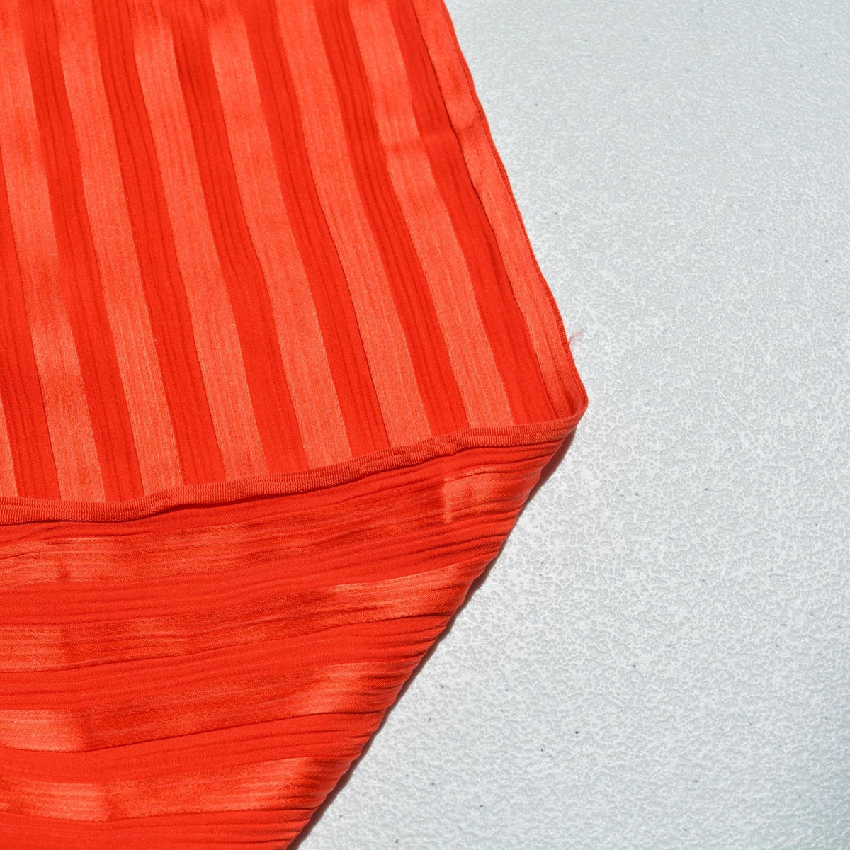 Pure Silk Crinkle Jacquard Fabric | Striped Red Designer Deadstock | Dresses, Skirts, Tops | By the Yard
