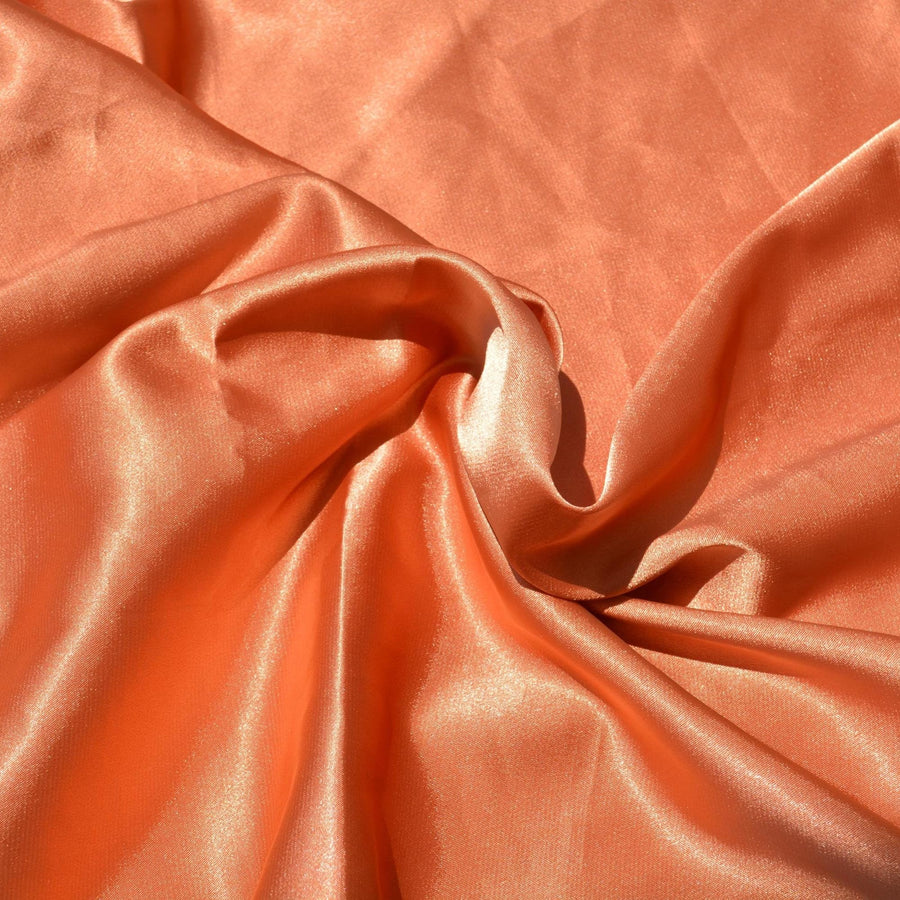 Satin Fabric | Orange Designer Deadstock | Dresses, Skirts, Special Occasion | By the Yard