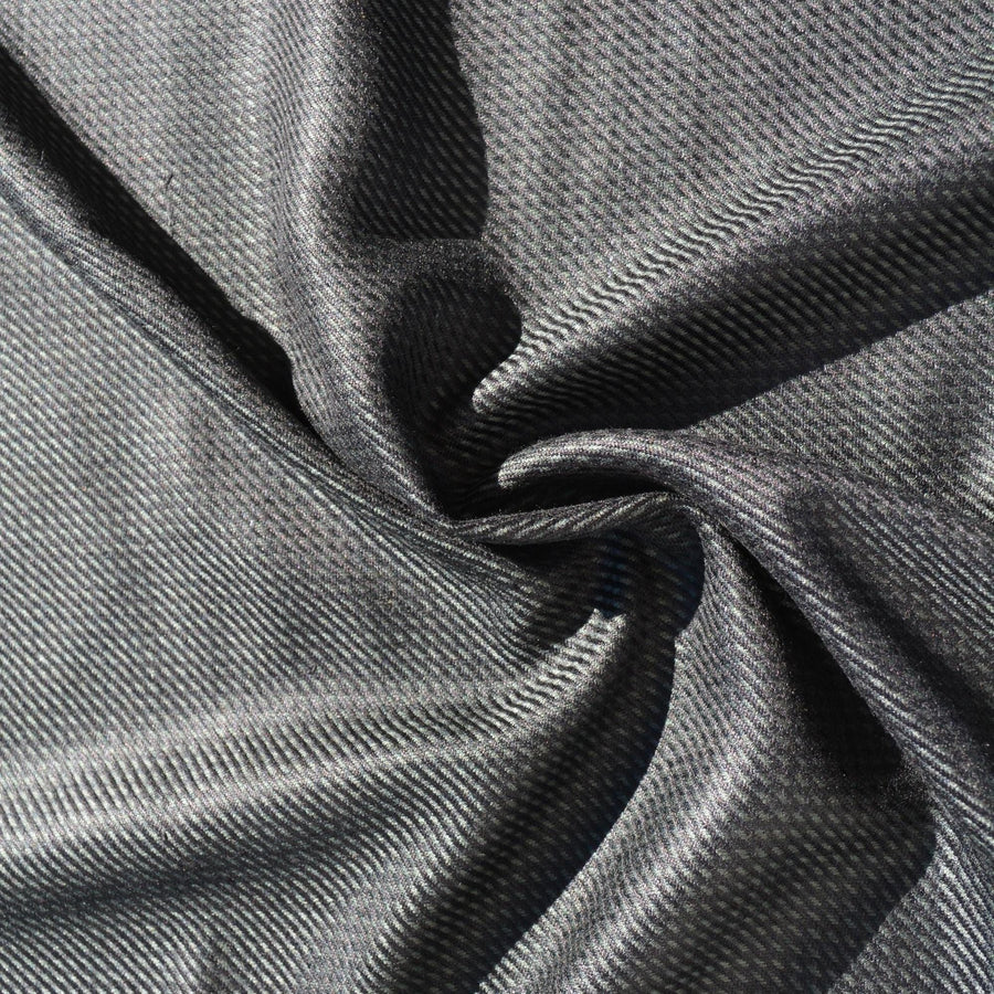 Houndstooth Wool Cashmere Fabric | Black | Luxury Designer Textile |By the Yard