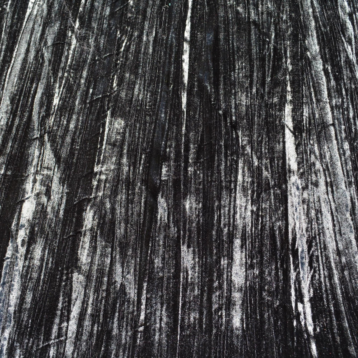 Black Crinkled Velvet Fabric | 100% Polyester | Midweight Luxury Sewing Fabric By the Yard