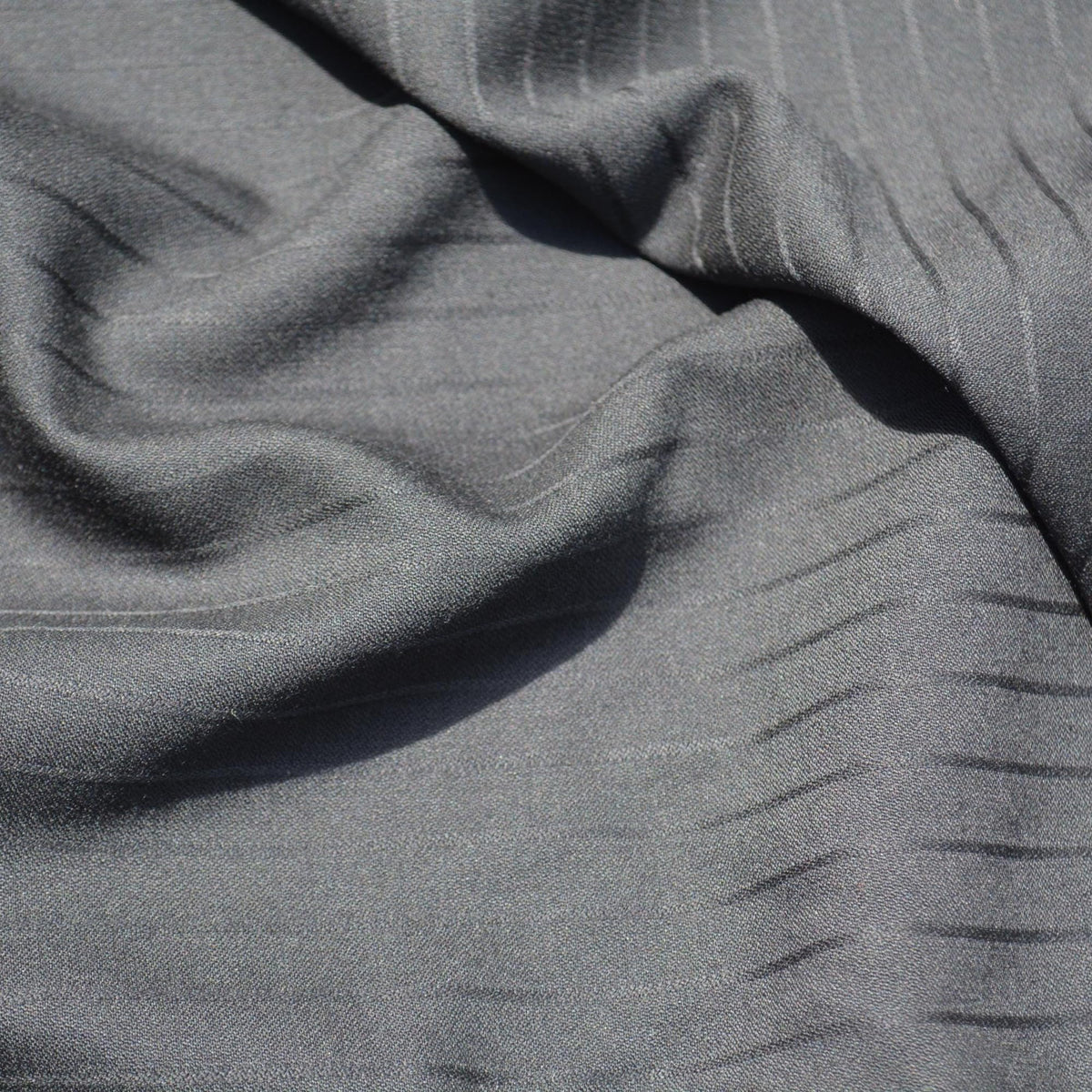 Scottish Super 150s Wool Suiting Fabric | Black Stripes | Made in Scotland | Luxury Tailoring Cloth | By the Yard