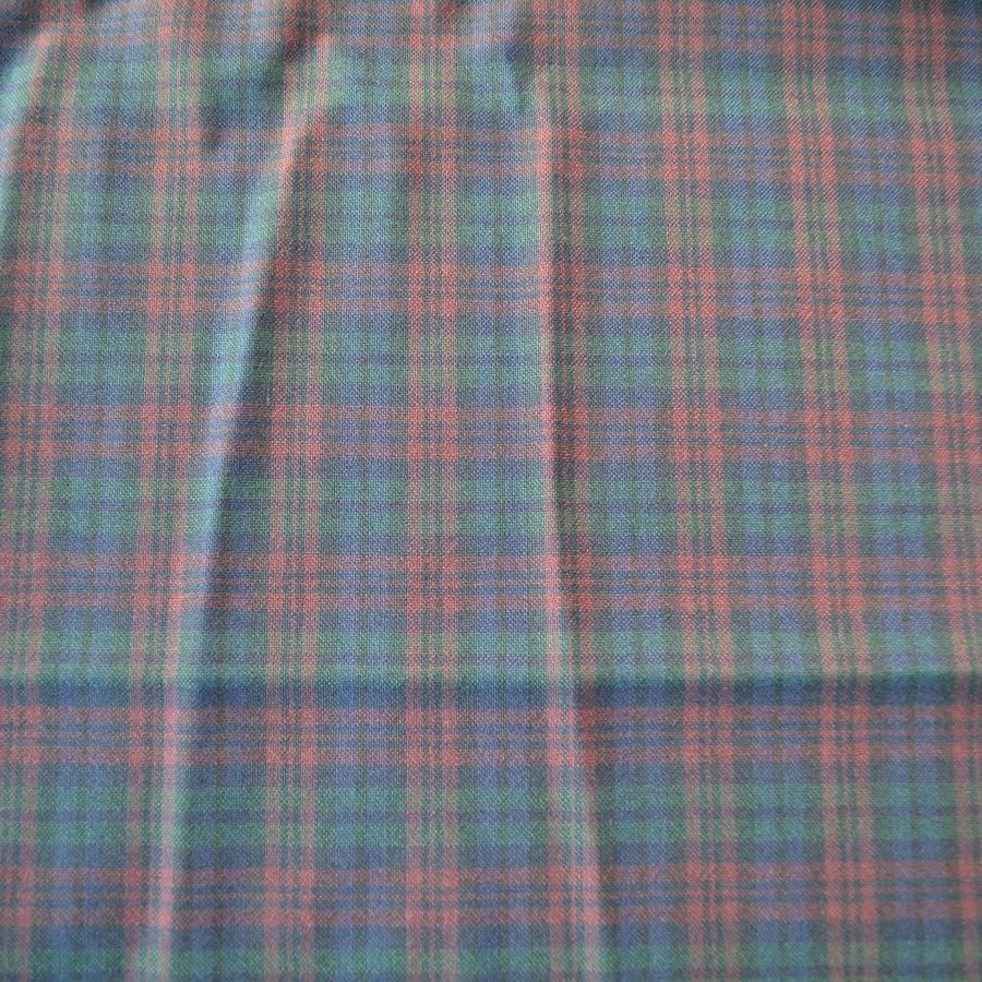 Dark Tartan Wool Tweed Fabric Navy Green Red Blue Plaid 61 Inch Wide | By the Yard
