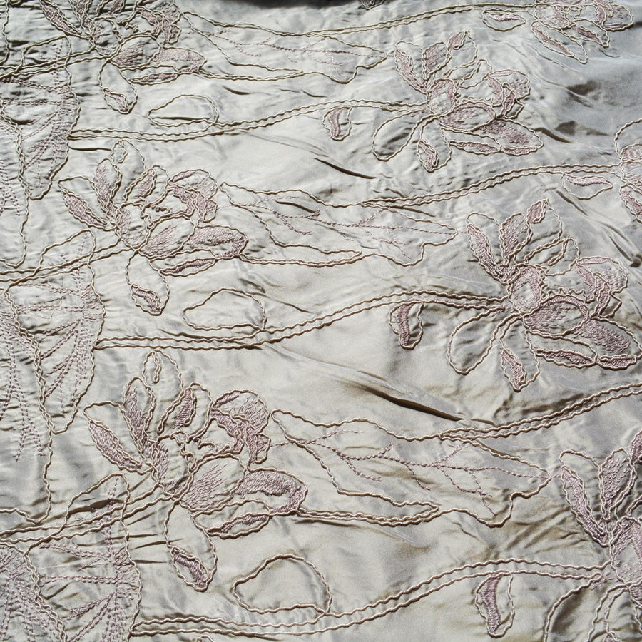 Silk Taffeta Fabric Muted gold and mauve Two-tone 59" Wide Luxury Fabric | By the Yard